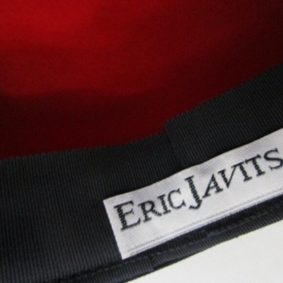 Mushroom Red Wool Visor Brim Cap Hat Patent Leather Brim Flower - Picture 13 of 14